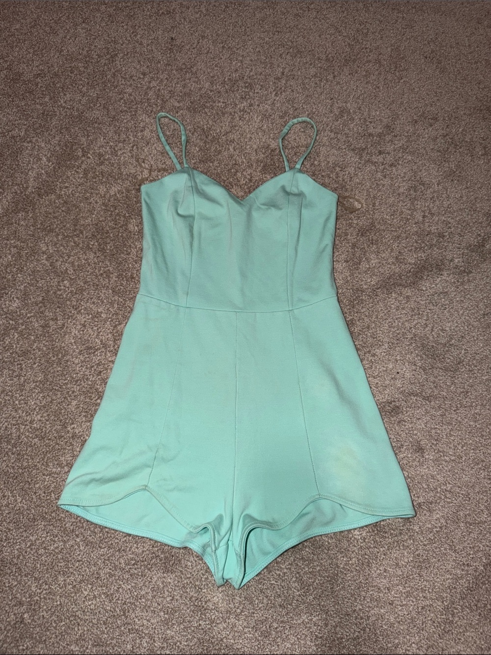 Solemio Mint Green Spaghetti Strap Romper